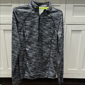 Xersion Black and Neon Green Quarter-Zip Pullover